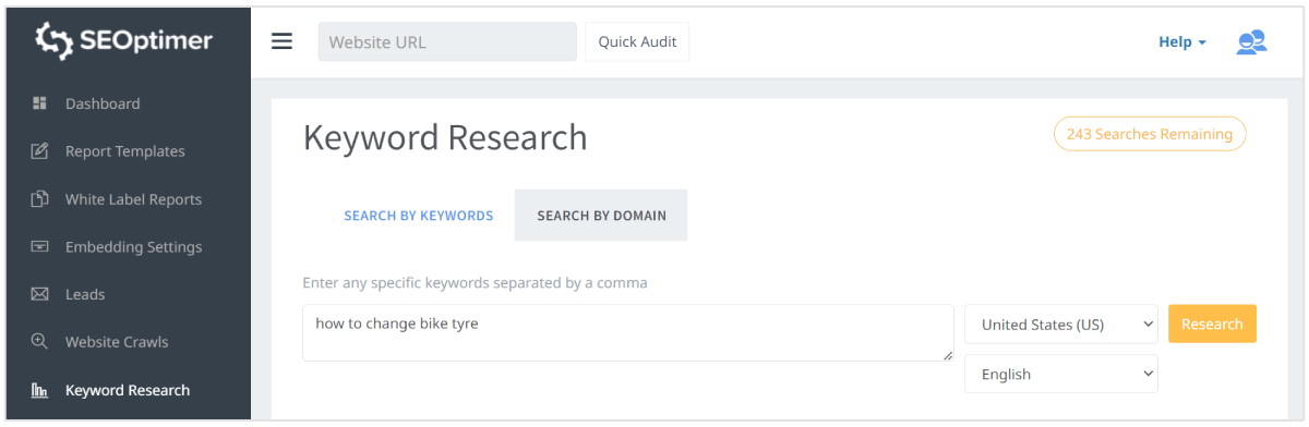 keyword research step 1